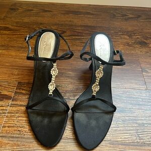 Black Rhinestone sandals by the Touch of Nina